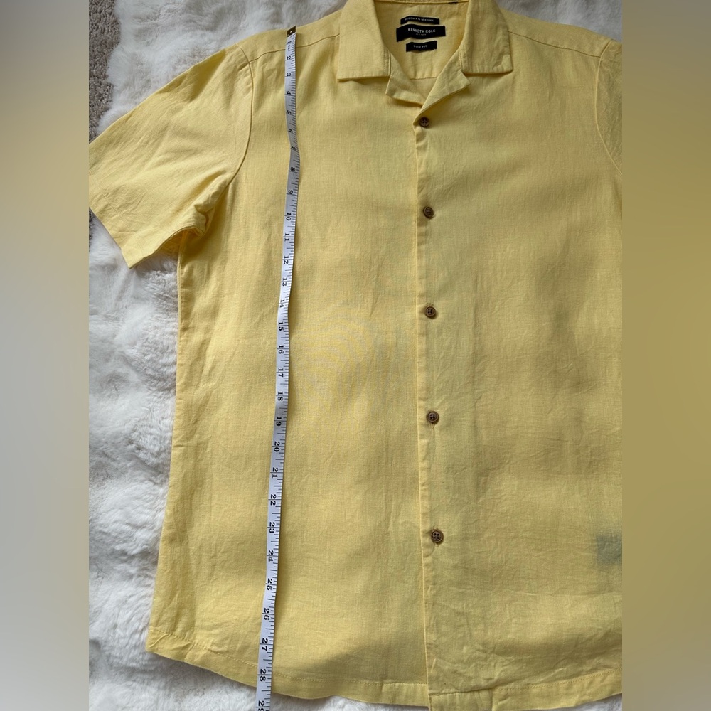 Kenneth Cole New York Man’s Linen+Cotton Casual Button Down Shirt-M - Picture 6 of 8